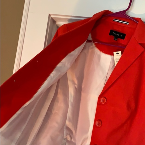 TALBOTS.  2-piece suit. NWT. Orange/tangerine color. - Picture 4 of 10